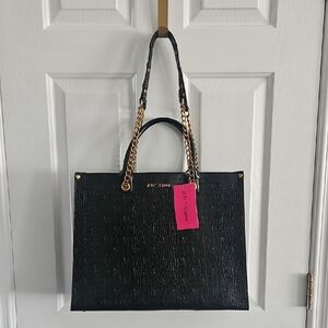 NWT Betsey Johnson Faux Croc Kiara Tote/Purse With Skulls